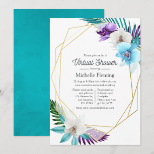 Tropical Geometric Summer Virtual Baby Shower Invitation