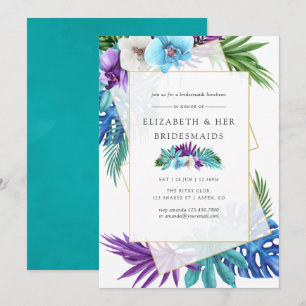 Tropical Geometric Wedding Bridesmaids Luncheon Invitation