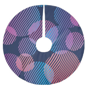 Tropical Geometry: Violet & Pink Night Design Brushed Polyester Tree Skirt