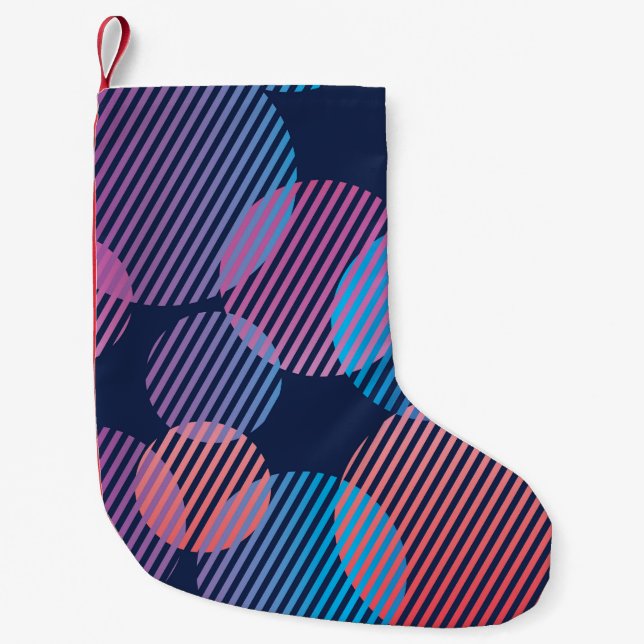 Tropical Geometry: Violet & Pink Night Design Small Christmas Stocking (Front)