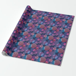 Tropical Geometry: Violet & Pink Night Design Wrapping Paper