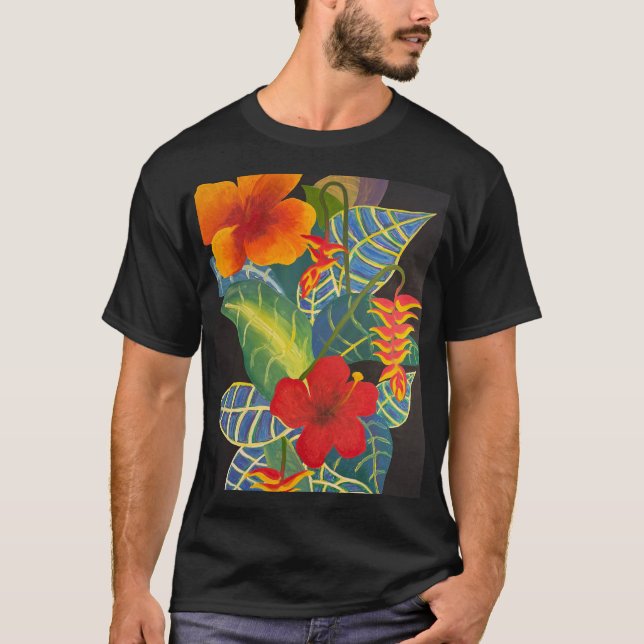 Tropical Ginger Flower T-Shirt @3dudes1life (Front)