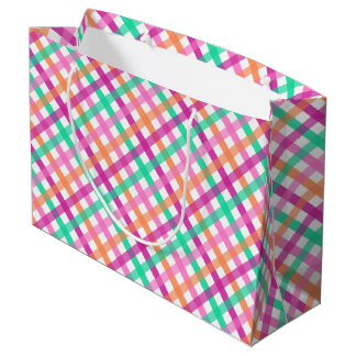 Tropical Gingham Large Gift Bag