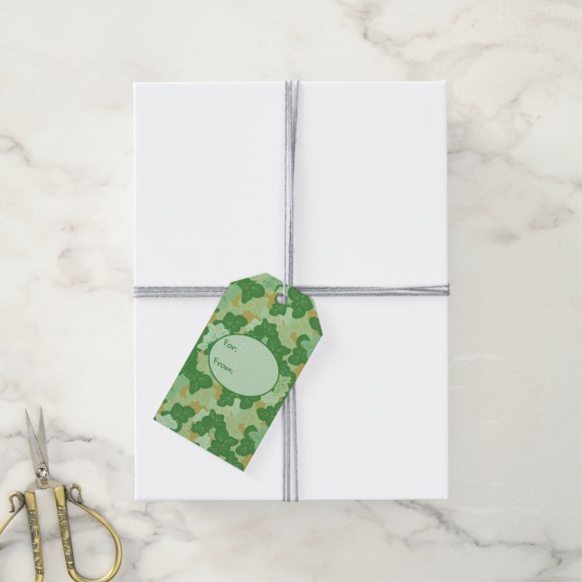 Tropical Gingko Leaf Pattern Gift Tags (With Twine)