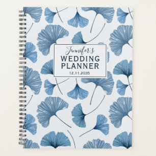 Tropical Ginkgo Foliage Dusty Blue Wedding Planner