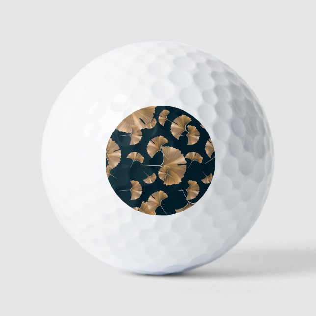 Tropical ginko palm leaves, Hawaiian pattern. Golf Balls (Front)