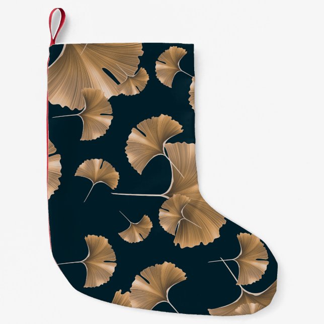 Tropical ginko palm leaves, Hawaiian pattern. Small Christmas Stocking (Front)