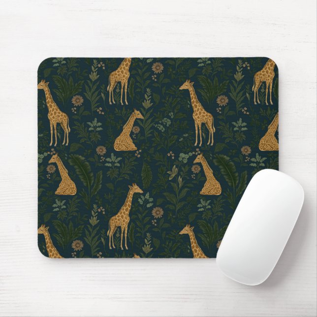 Tropical Giraffe Hangout Mouse Mat (With Mouse)