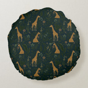 Tropical Giraffe Hangout Round Cushion