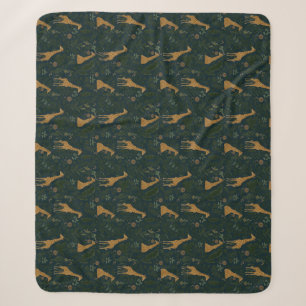 Tropical Giraffe Hangout Sherpa Blanket
