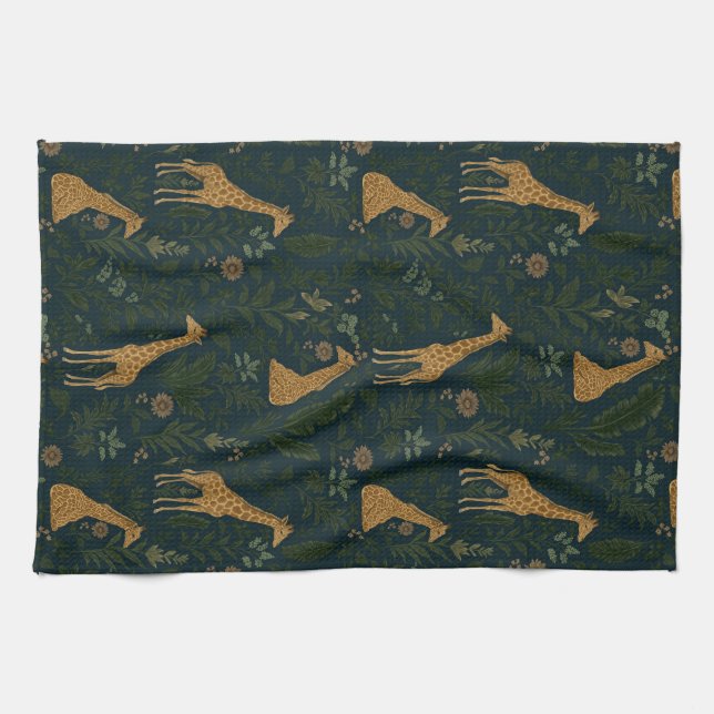 Tropical Giraffe Hangout Tea Towel (Horizontal)