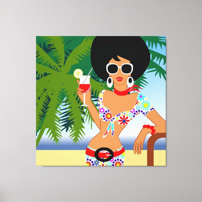 Tropical Girl  Wrapped Canvas (Front)