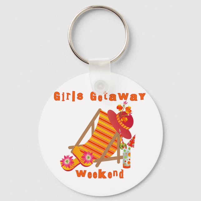 Tropical Girls Getaway Weekend Key Ring (Front)