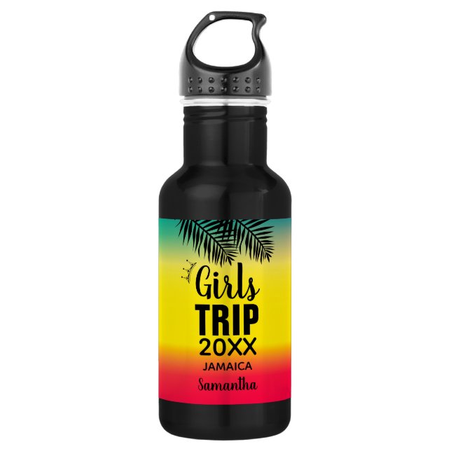 Tropical Girls Trip, Crown Year & Name 532 Ml Water Bottle (Front)