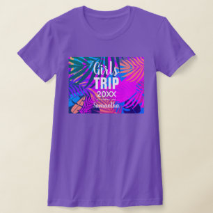 Tropical Girls Trip with Crown, Year, & Name T-Shirt
