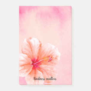 Tropical Girly Pink Peach Hibiscus Flower Post-it Notes