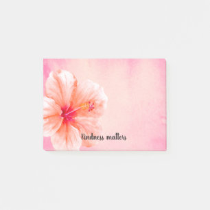 Tropical Girly Pink Peach Hibiscus Flower Post-it Notes