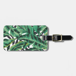 Tropical Glam Banana Leaf Pattern Luggage Tag
