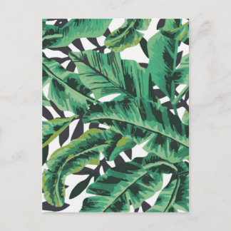 Tropical Glam Banana Leaf Pattern Postcard