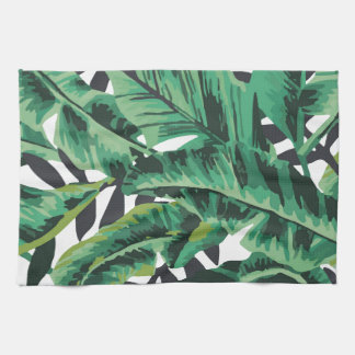 Tropical Glam Banana Leaf Pattern Tea Towel