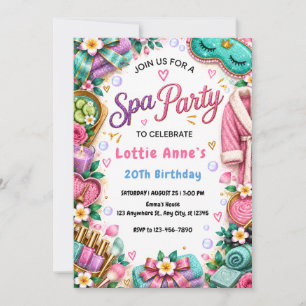 Tropical Glam Girls Pamper Party Invitation