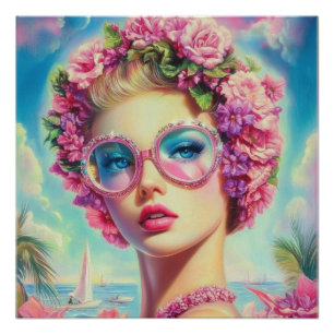 Tropical Glamour Queen Poster