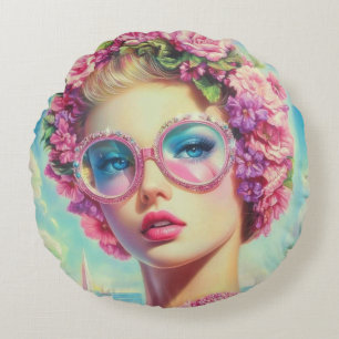 Tropical Glamour Queen Round Cushion