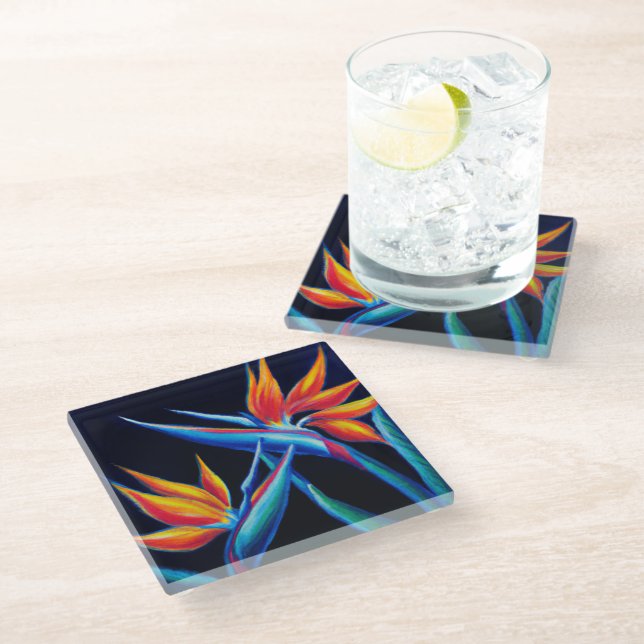 Tropical glass coasters (Angled)