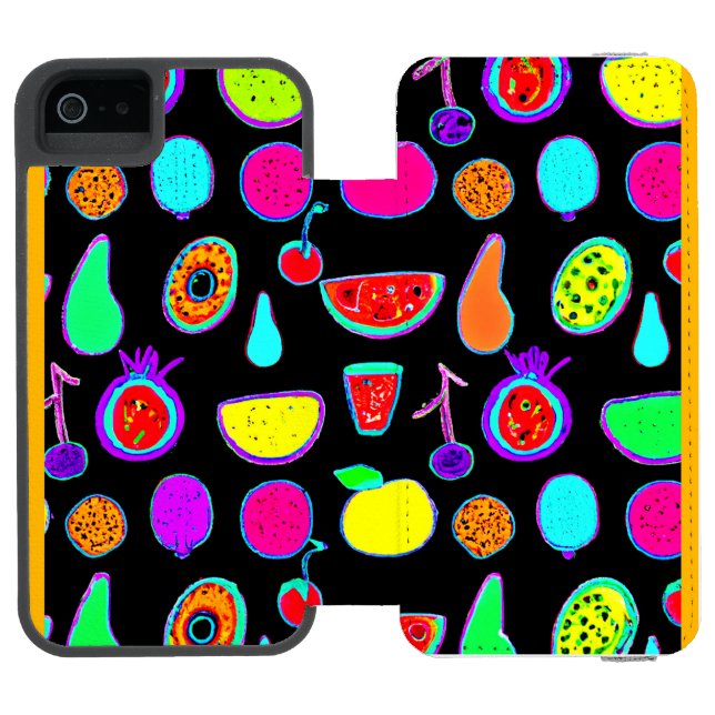 Tropical Glow Explosion Incipio iPhone Wallet Case (Folio Open)
