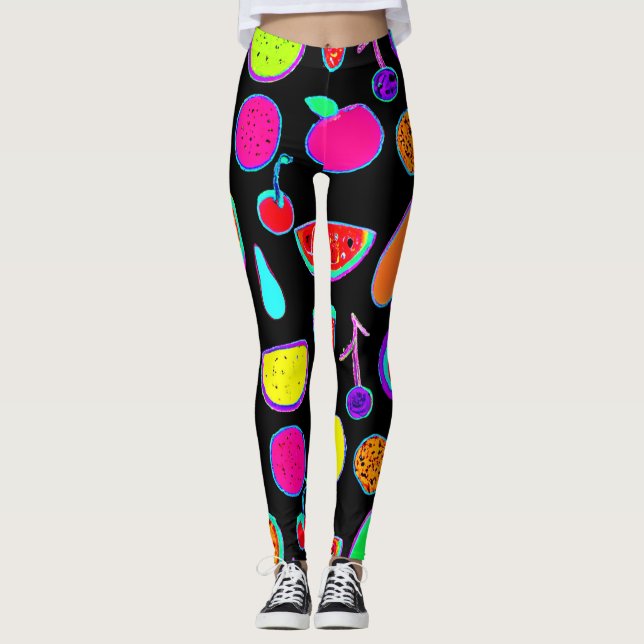 Tropical Glow Explosion Leggings (Front)