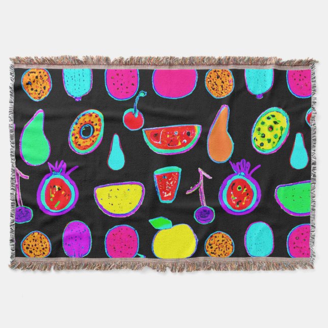 Tropical Glow Explosion Throw Blanket (Front)