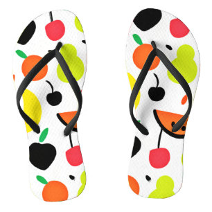 Tropical Glow Neon Fruit Pattern Flip Flops