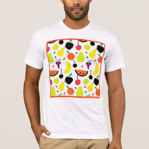 Tropical Glow Neon Fruit Pattern T-Shirt