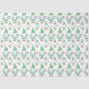 Tropical Gnome Cute Pattern Watercolor Tissue Paper