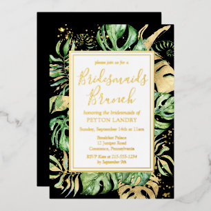 Tropical Gold & Black Bridesmaids Brunch Shower