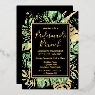 Tropical Gold & Black Bridesmaids Brunch Shower
