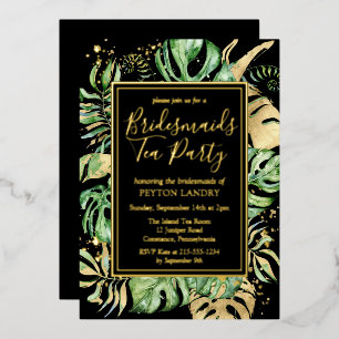 Tropical Gold & Black Bridesmaids Tea Party