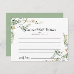 Tropical Gold Green Foliage Wedding Advice Card<br><div class="desc">This tropical gold green foliage wedding advice card is perfect for a modern wedding. The design features beautifully hand-painted illustrated tropical summer gold and green foliage. These cards are perfect for a wedding, bridal shower, baby shower, graduation party & more. Personalise the cards with the names of the bride and...</div>