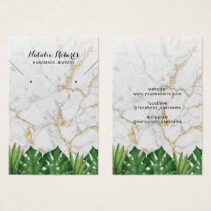 Tropical Gold Marble Jewellery Earring Display