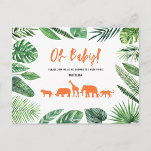 Tropical gold modern colourful mum-to-be postcard