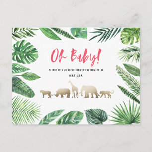 Tropical gold modern colourful mum-to-be postcard