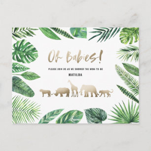 Tropical gold modern colourful mum-to-be postcard