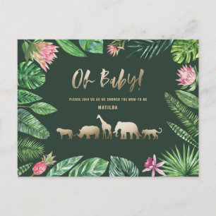 Tropical gold modern colourful mum-to-be postcard