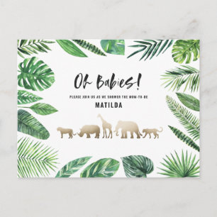 Tropical gold modern colourful mum-to-be postcard