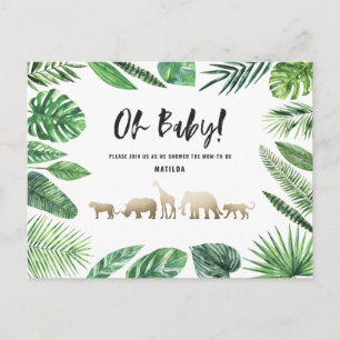 Tropical gold modern colourful mum-to-be postcard