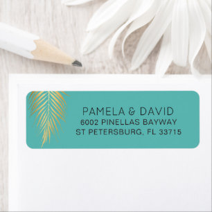 Tropical Gold Palm Frond on Caribbean Blue