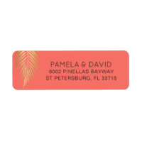 Tropical Gold Palm Frond on Coral