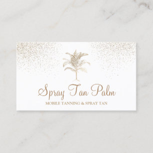 Tropical Gold Palm Tree Spray Tan Sparkle Business Card
