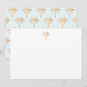 Tropical Gold Palm Tree  Thank You Card