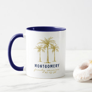 Tropical Gold Palm Trees Custom Family Reunion Mug